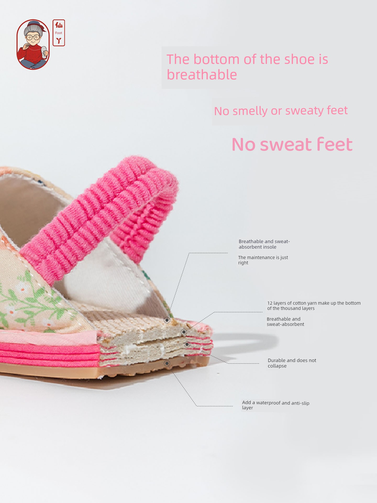 Fairy Feet Children's Layered Cotton Slippers Baby Indoor Home Non-Slip Breathable Cartoon Floor Shoes for Boys and Girls — 5
