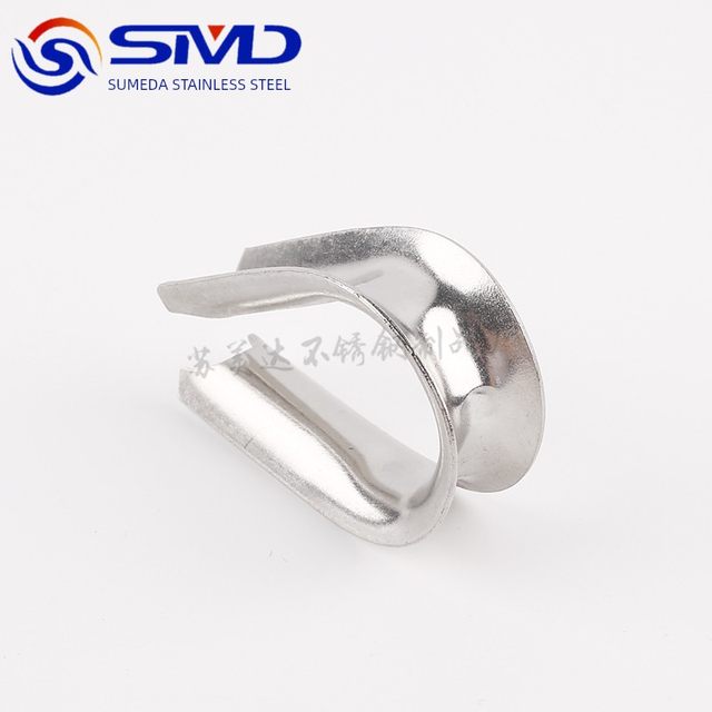 Sumeda 304 stainless steel ring chicken heart ring sheath wire rope triangle ring protective cover triangle ring boast