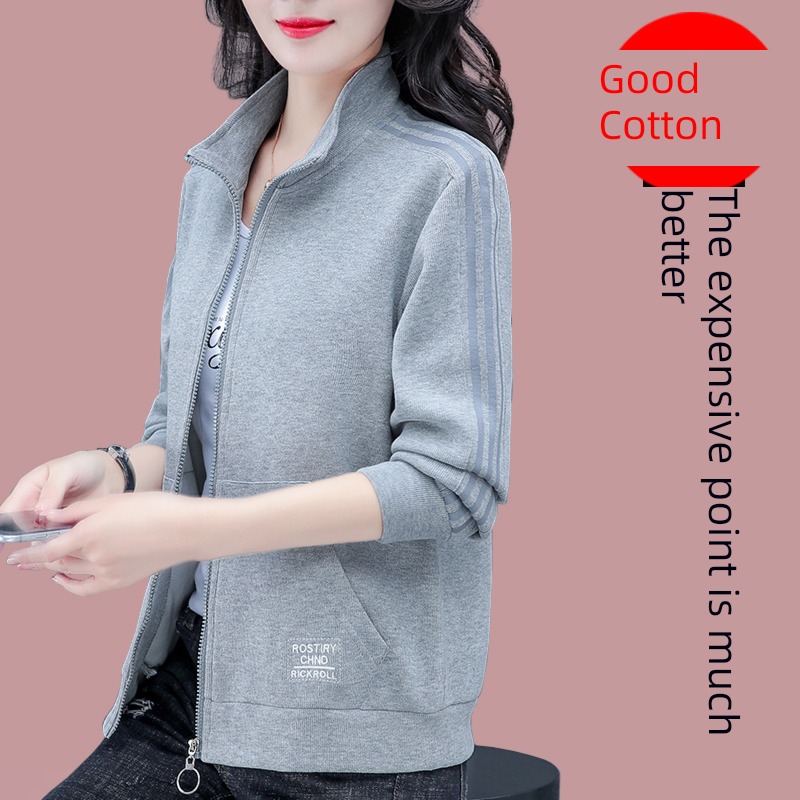 loose coat female leisure time zipper Sweater have cash less than that is registered in the accounts motion loose coat