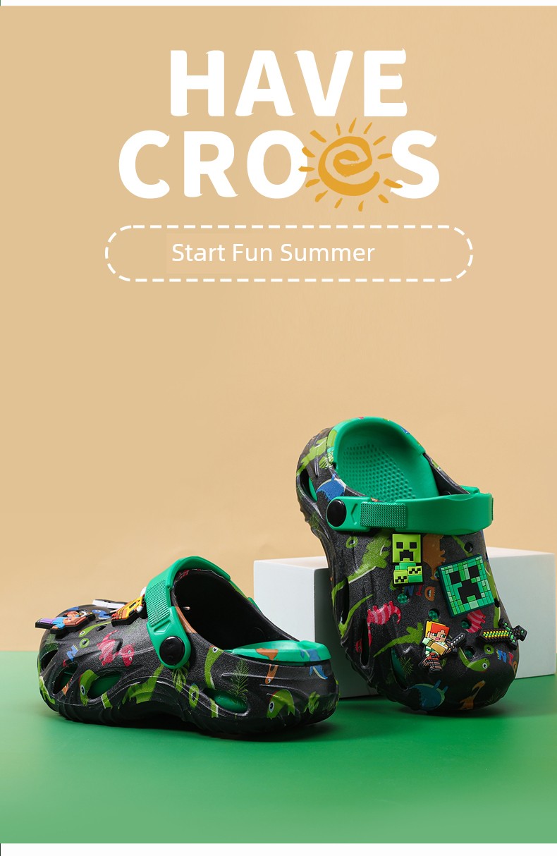 Minecraft Children's Clogs Boys' Slippers Non-Slip Boys' New Summer Baby Beach Shoes Sandals for Bathing — 3