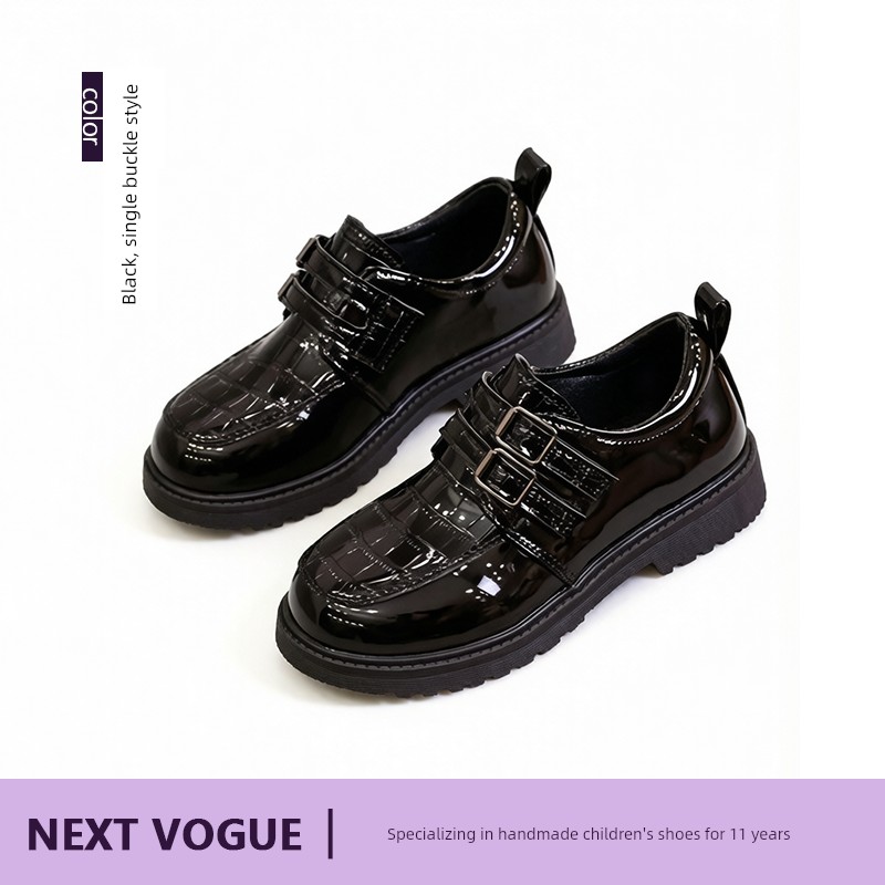 Boys' Black Leather Shoes, British Style, Casual and Stylish, Comfortable for Men, Great for Summer, Very Attractive, Student Shoes, 2026 New Model — 2