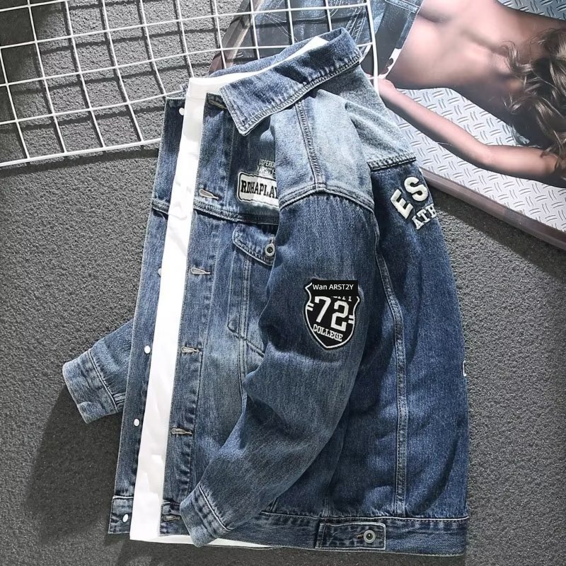 Spring and Autumn easy American style leisure time Embroidery cowboy Jacket
