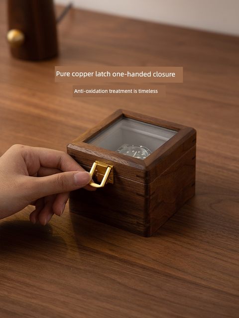 Fanhan solid wood watch storage box single household transparent display simple light luxury gift box mechanical watch watch box