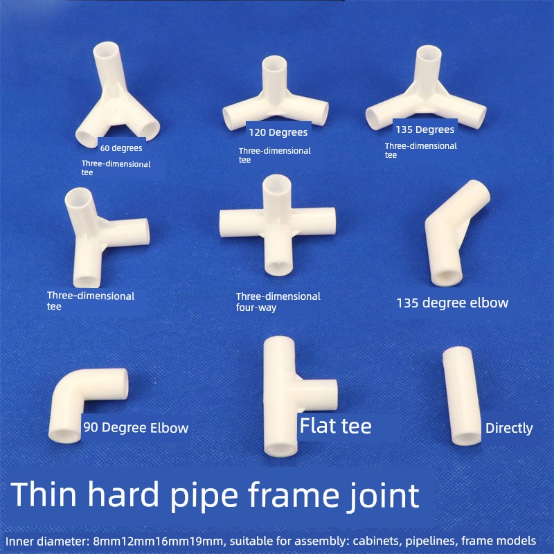 Thin Tube, Hard Tube, Round Tube, Elbow, Three-Way, Four-Way, DIY Direct Plastic Pipe Connector, Shelf Joint
