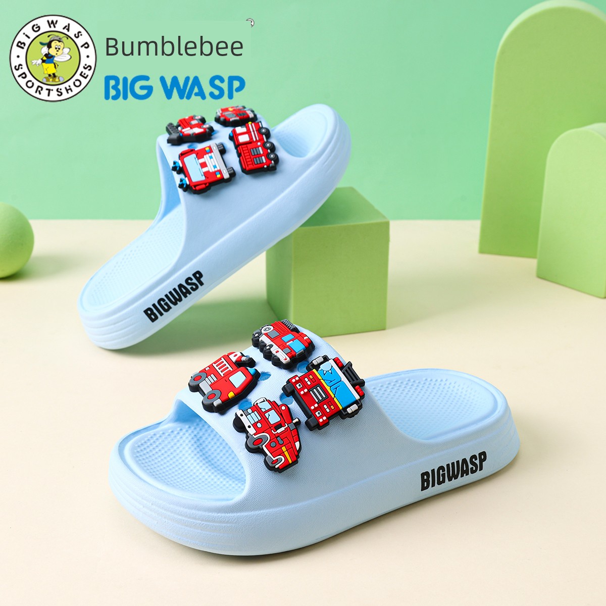 Bumblebee Children's Slippers for Boys, Non-Slip, New Model for Toddlers, Indoor Car-Shaped Bathroom Quiet Slippers — 4