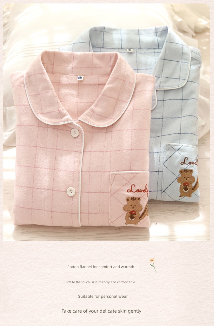 Sleep island female Sanding flannelette easy Big size lovers pajamas