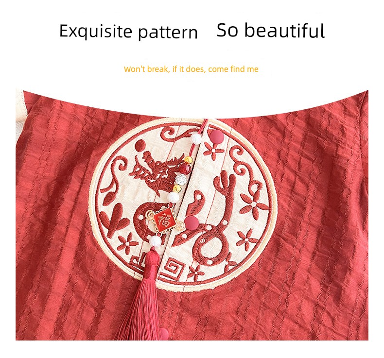 All-Cotton Baby Clothes, Summer Thin Style, Baby Boy Romper, Full Moon Banquet, 100-Day Birthday Outfit, New Chinese Style, Dragon Boat Festival — 13