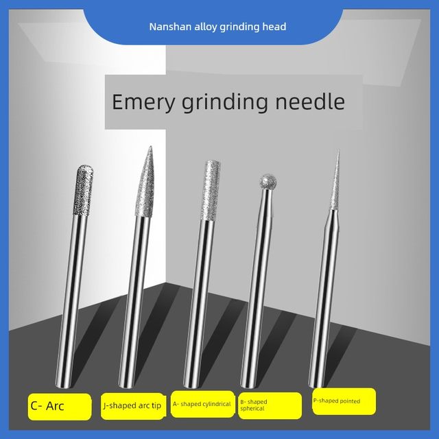 Nanshan Diamond Grinding Head 3mm Alloy Corundum Grinding Head BMS-300 Set Jade Carving Tool