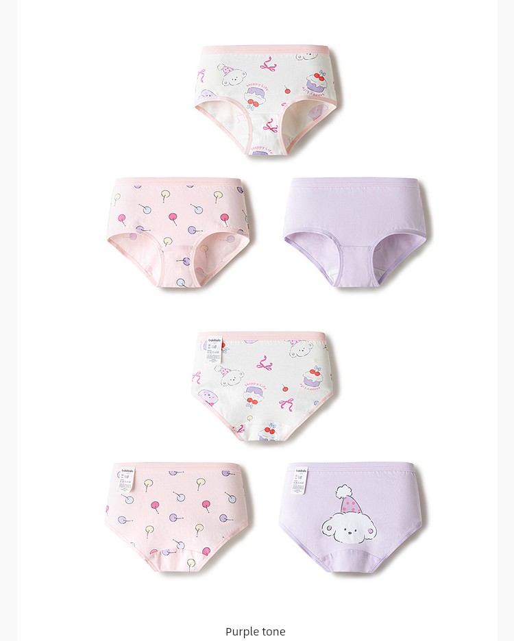 Balabala Children's Underwear, All-Cotton, Class A, Girls' Boxer Shorts, Toddler and Big Kids' Four-Corner Briefs, Baby-Friendly, Non-Binding — 73