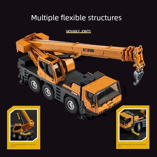 Simulated alloy crane model Huina 1 50 crane engineering vehicle model sliding children's toy gift ornaments