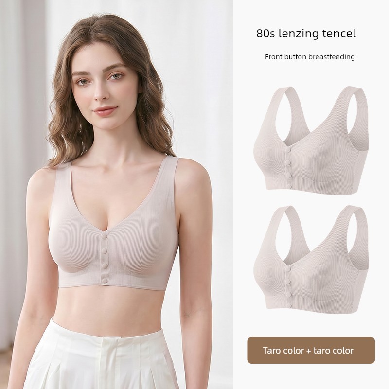 October's Popular Front-Button Maternity Nursing Bra, Anti-Sagging, Postpartum Breastfeeding-Specific Sleep Vest Bra — 6