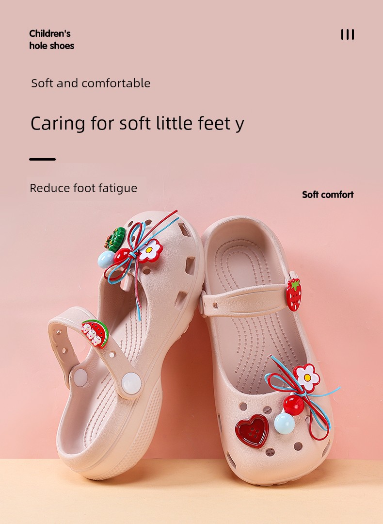 Children's Croc Shoes Summer Girls' Slippers Girls' Sandals Non-Slip Summer New Beach Mary Jane Princess Dance Shoes — 1