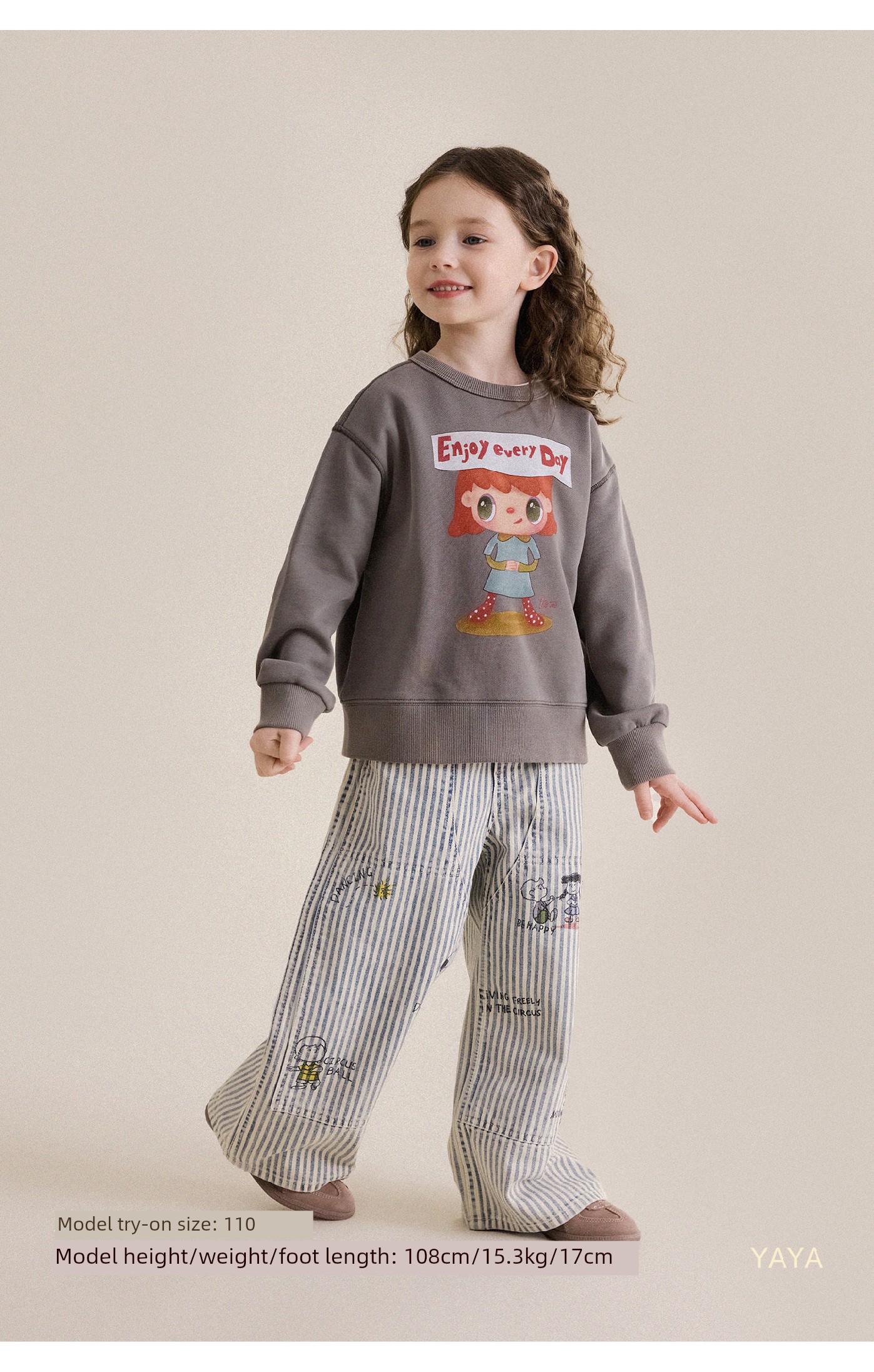Yunerma Girls' Autumn Pure Cotton Cartoon Crewneck Sweatshirt Children's Fashion Pullover Baby Spring and Autumn Stylish Top — 19