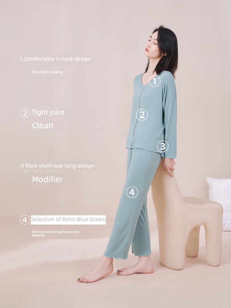 Seek silk modal  female comfortable leisure wear Long sleeve pajamas