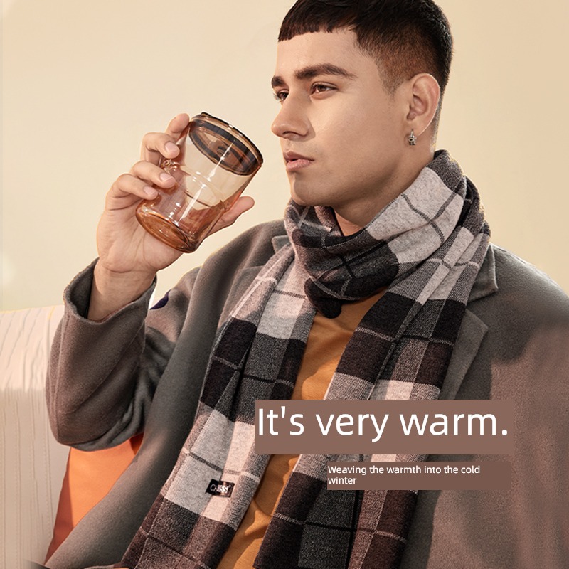 male winter wool thickening lovers Versatile gift scarf