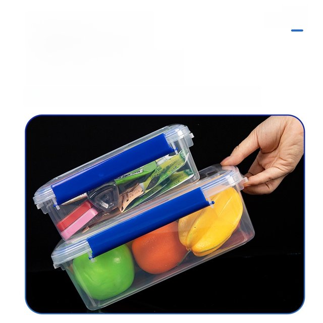 Commercial fresh-keeping box Food grade rectangular transparent plastic box Refrigerator special seal storage box with cover