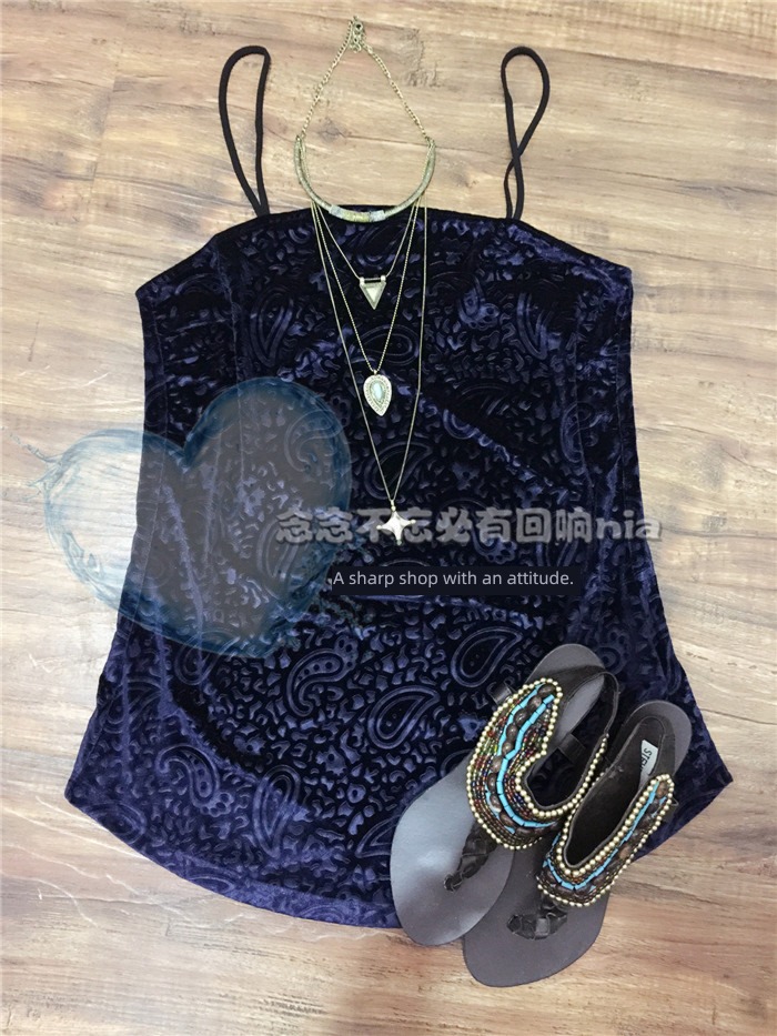 UO she Sister sexy velvet relief Dress long camisole