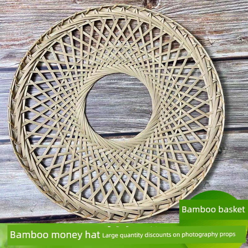 Bamboo Weaving Products, Hollowed-Out Hats, Canopy Hats, Ancient-Style Performance and Shooting Props, Stage Props, Handcrafted Martial Arts Hats