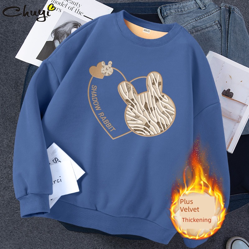 Fake two Women's money thickening Autumn and winter loose coat Sweater