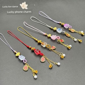 Chinese Style Lion Dance Phone Chain, Imitation Jade Phone Pendant, Retro Creative Gift Keychain, Small Bag Accessory fo