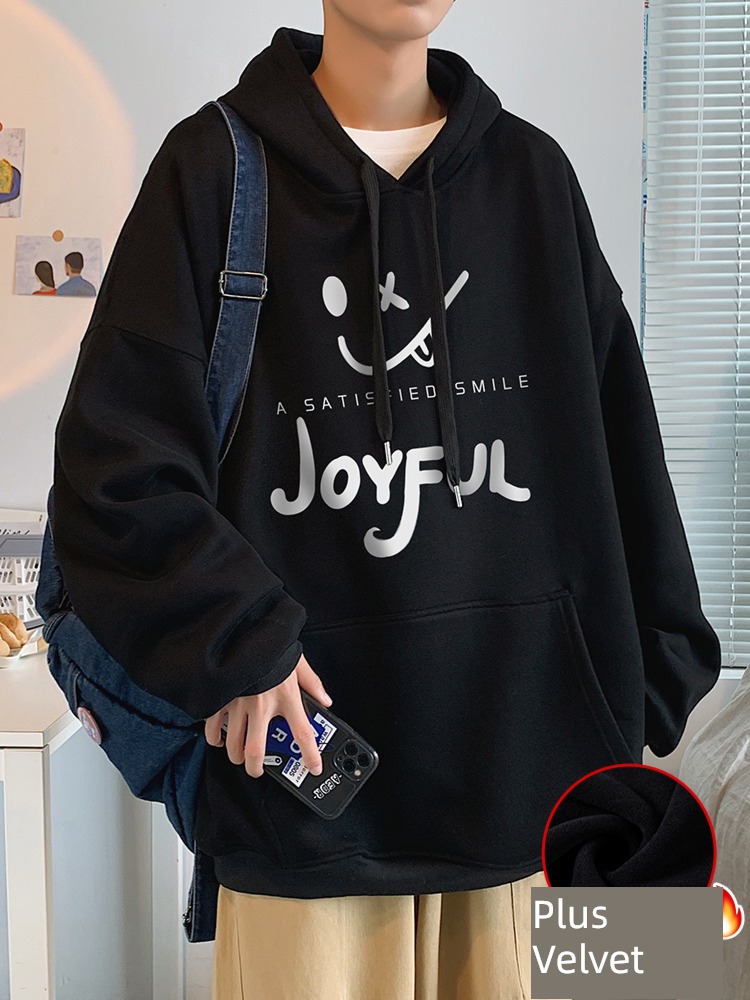 winter Plush thickening schoolboy ins Hooded Sweater