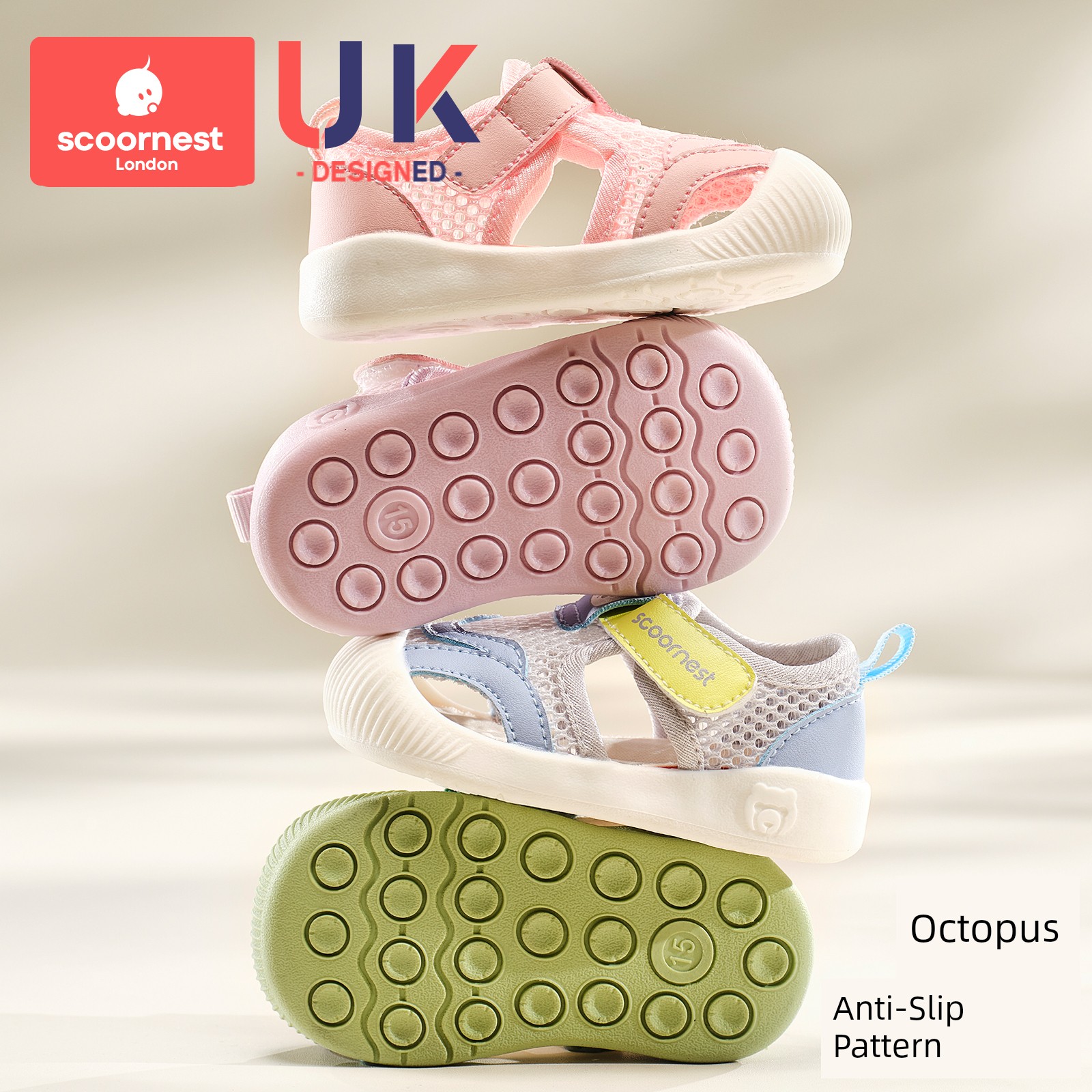 Kechao Kidsren's Baby Toddler Shoes Spring and Summer Functional Shoes for Boys and Girls with Soft Soles Indoor Baby Breathable Mesh Anti-Slip Shoes — 4