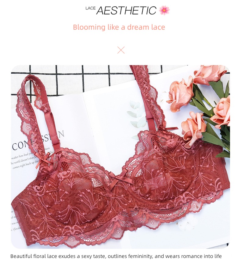 Bras sexy ultrathin paragraph Full transparency autumn Lace