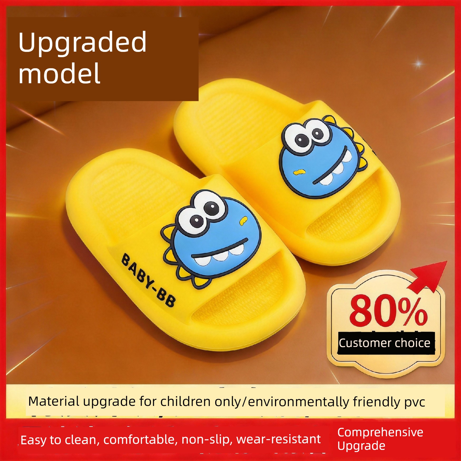 Boys' Baby Slippers, Indoor Slippers for Children Aged 1.5 Years, Non-Slip Slippers for 3-6 Year Old Girls, Cartoon Dinosaur Home Slippers — 6