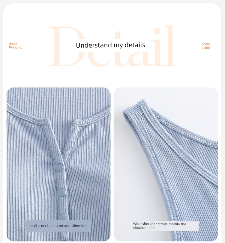 Breastfeeding Vest with Suspenders, No Need to Wear a Bra, Summer Thin Style, Can Be Worn Outside, Postpartum Maternity Top with Breast Pads, Special — 13