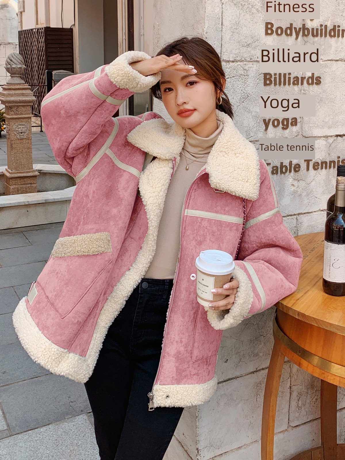loose coat female Fur in one Korean Locomotive clothes loose coat