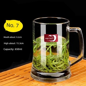 Green Apple Home Beer Mugs Glass with Handle Transparent Large Beer Mug Bar Drinking Water Tea Cup Thickened