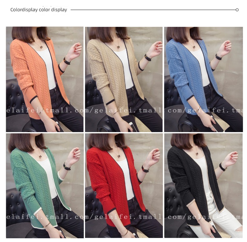 loose coat female early spring Jacket knitting Cardigan loose coat