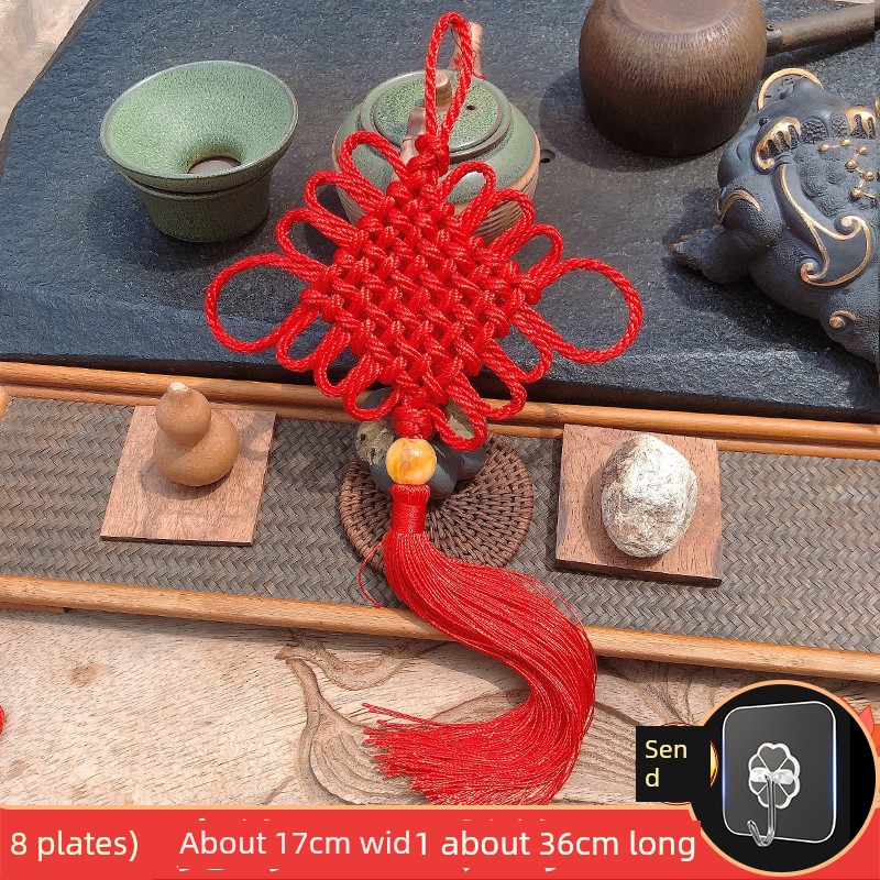 Handmade Woven Traditional Chinese Knot Small Pendant Chinese Spring Festival Red Hemp Rope Hanging Decoration Living Room Door Handle Decoration