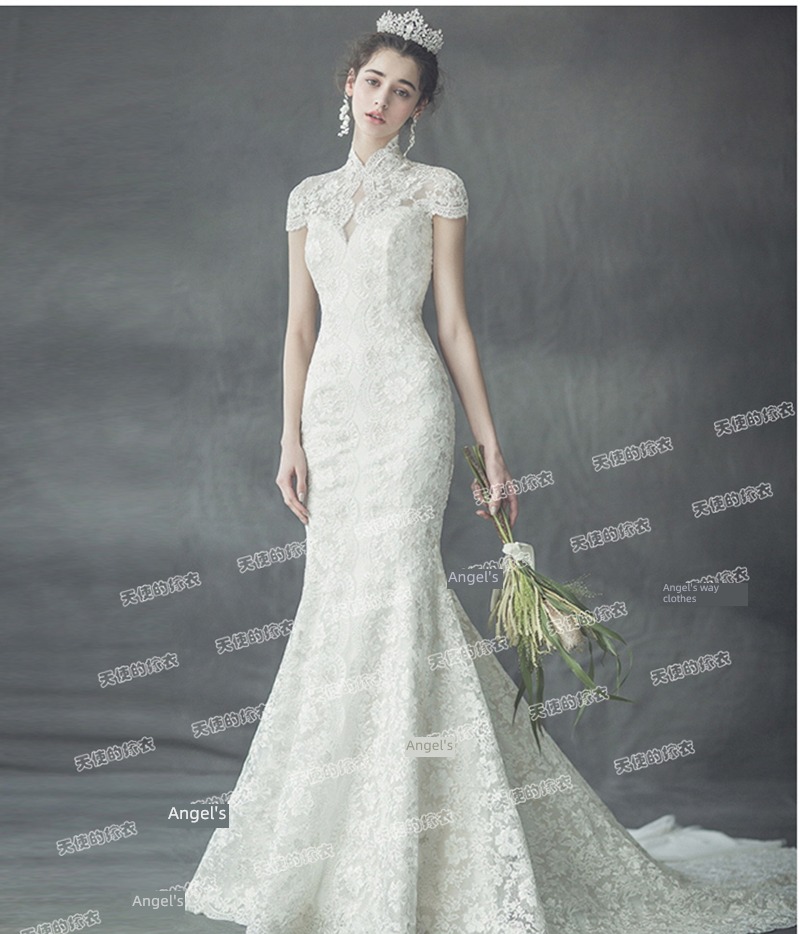 dream fish tail bride light Wedding dress full dress w820 Lace