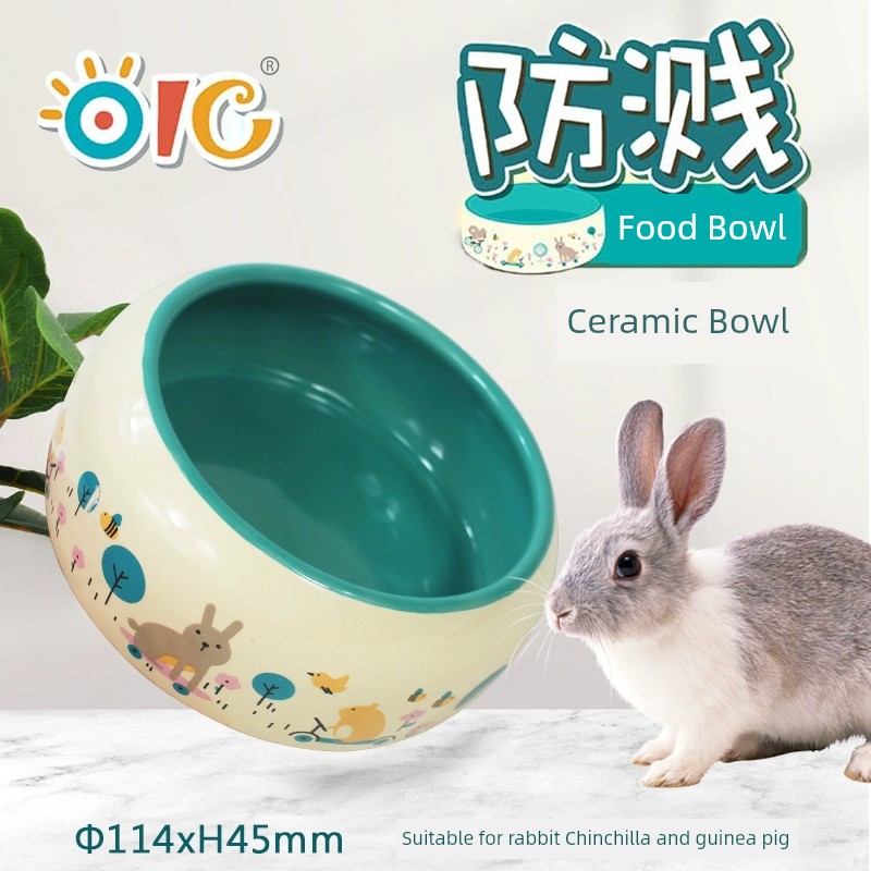 兔子陶瓷食盆大號 防翻防濺 飼料盒 天竺鼠用品 PETLINK寵物幹線 (8.3折)