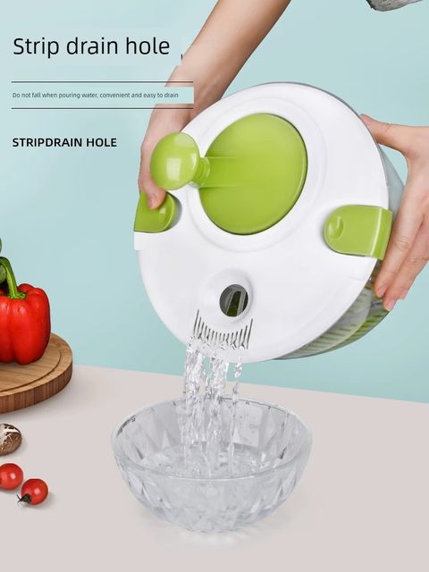 沙拉蔬菜脱水器家用神器沥水甩干机水果手动甩水篮厨房工具洗菜盆
