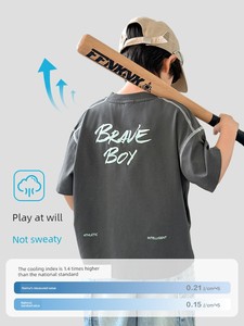 Haima's Children's Clothing Boys' Short-Sleeve T-Shirt, Cool and Quick-Drying, 2026 New Model, Medium and Large Children
