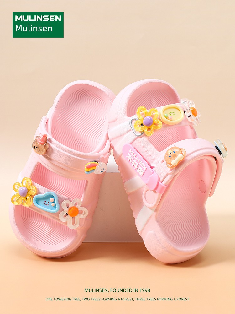 Mulinsen Girls' Sandals 2026 New Summer Children's Slippers for Older Kids, Suitable for Water, Non-Slip Girls' Sandals — 2