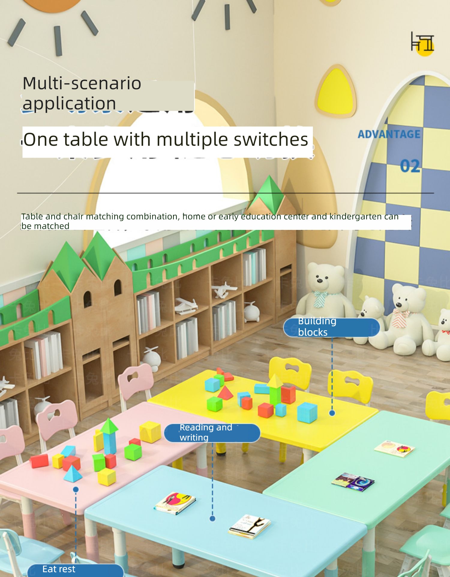 suit baby household Plastic study rectangle Tables and chairs