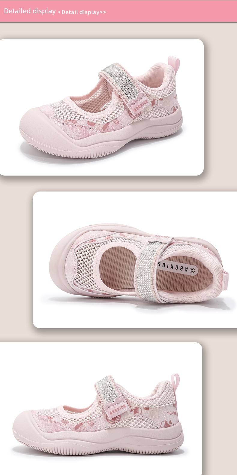 Abckids Kidsren's Shoes, Girls' Summer Sandals, 2026 New Kidsren's Hiking Shoes, Girls' Sports Soft-Soled Beach Shoes — 19