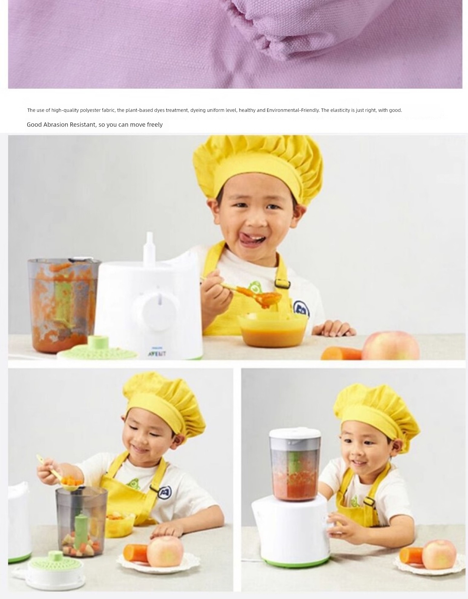 Kids Cotton Canvas Apron Sleeves Creative Apron Painting Apron Kids Chef Suit Chef Cap Printed Logo — 5