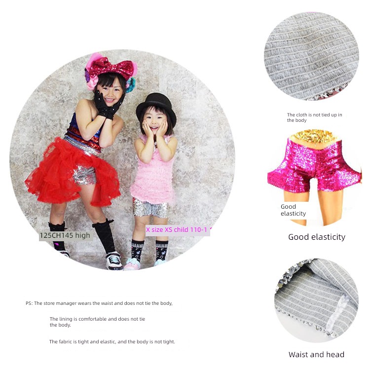 children shorts six one school perform stage Sequins