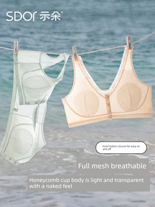 Summer Ultra-Thin Nursing Bra with Front Buckle, Postpartum Breastfeeding-Specific Anti-Sagging Large Size Maternity Sle
