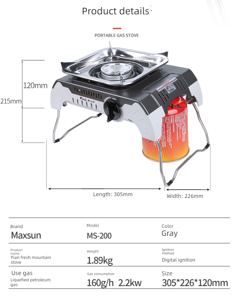 Fresh pulse mountain furnace portable picnic gas cooker outdoors