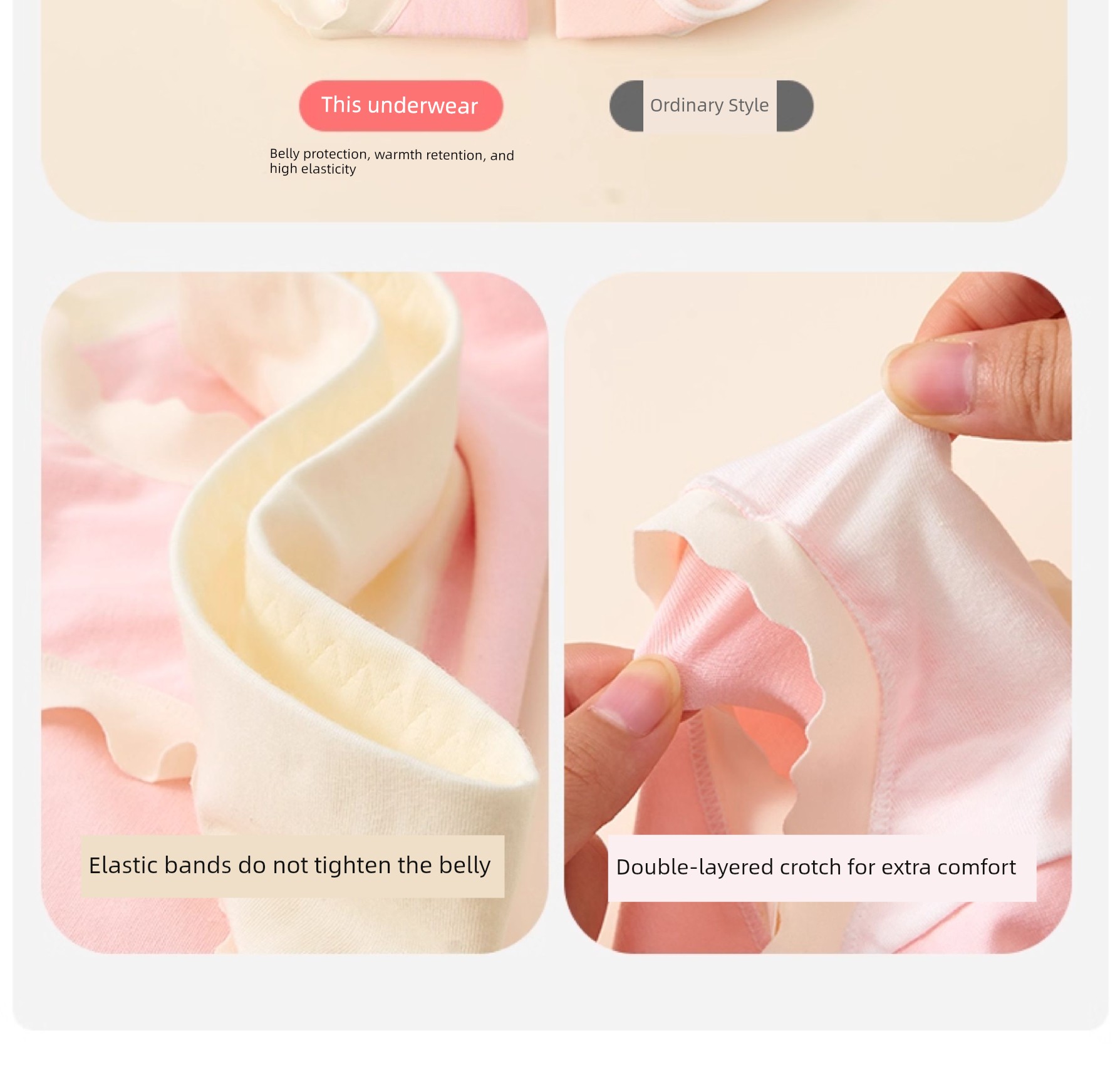 Girls' High-Waisted Underwear, Children's Pure Cotton A-Class Briefs for Girls, Suitable for Older Children in Their Developmental Period, Students, — 13