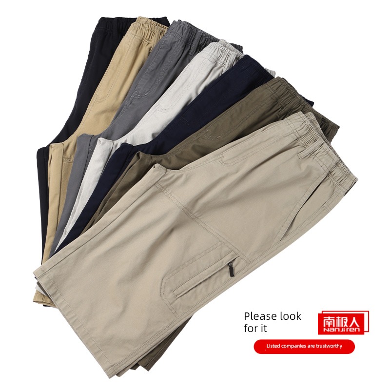middle age work clothes Thin money Wear out dad pure cotton Cropped Trousers