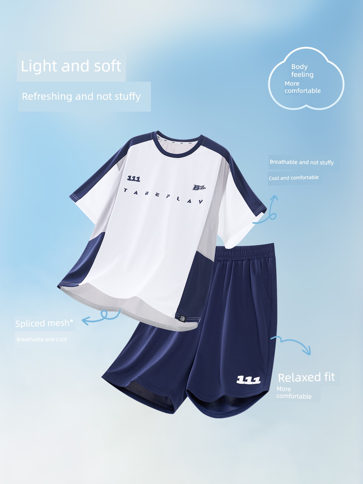 [Breathable and Sweat-Absorbent Two-Piece Set] Piggy Tony Kidsren's Sports Suit for Boys and Older Kidsren, Short-Sleeved T-Shirt and Shorts for Summer — 3