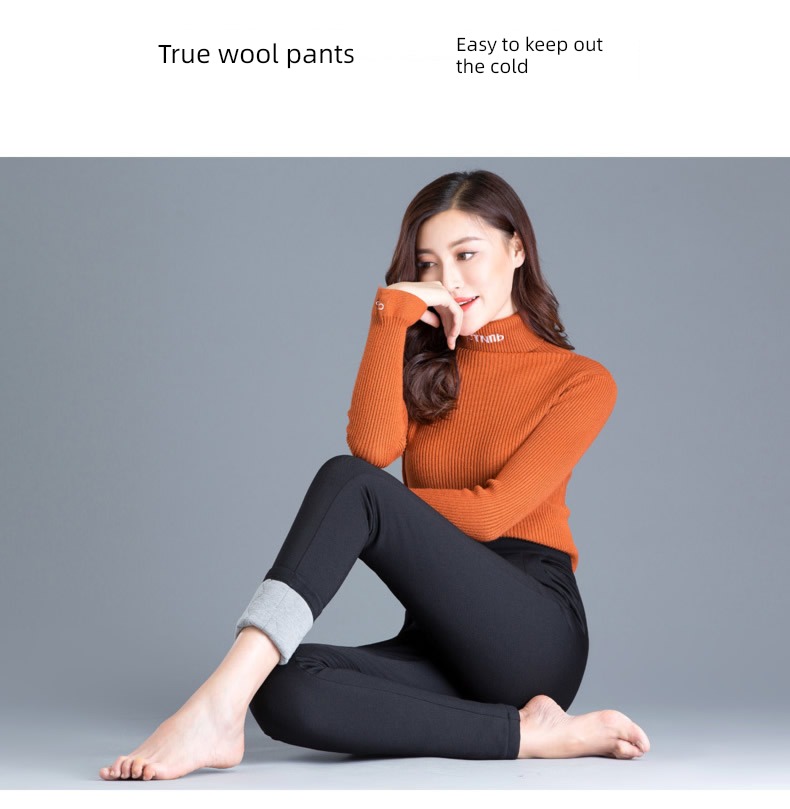 Wear out High waist Show thin winter thickening Cashmere pants