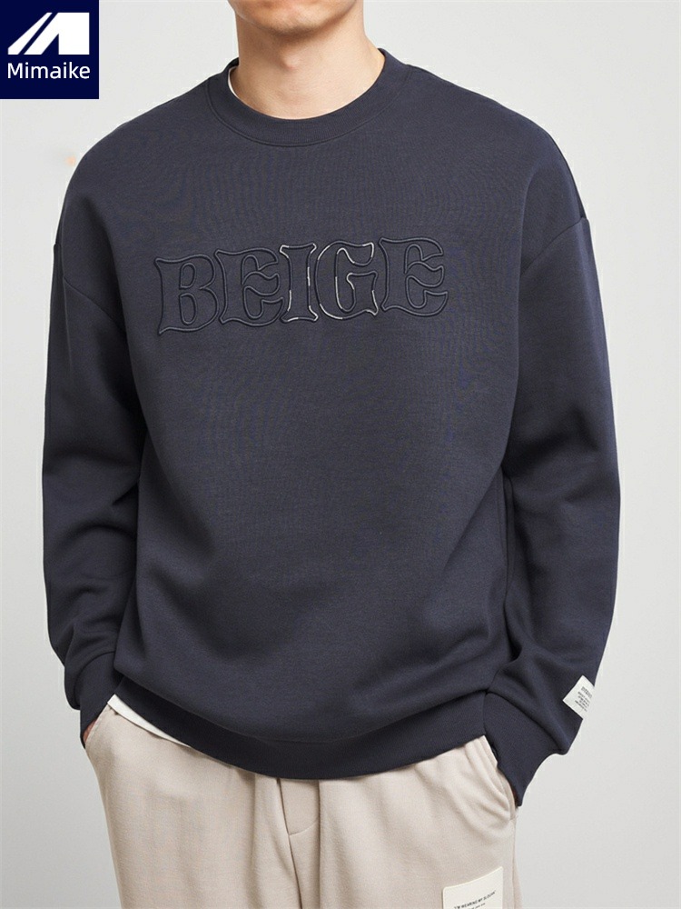 Mo Maike men's wear spring and autumn The new printing Condom Round neck Embroidery Sweater man lovers easy Lay a foundation jacket tide