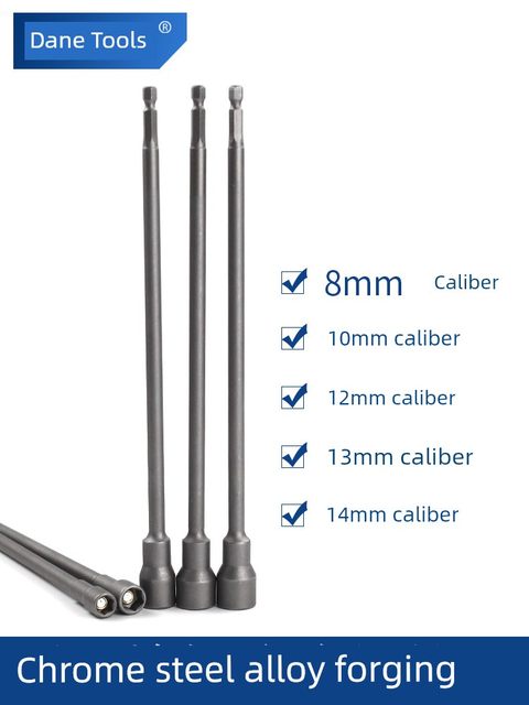 Extended sleeve head long sleeve strong magnetic drill bit head electric wrench hexagonal self-tapping swallow screw 10mm